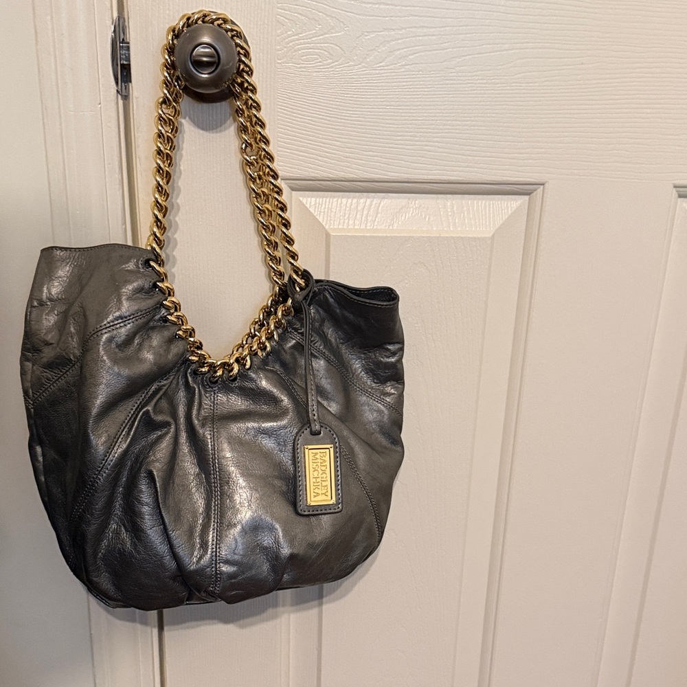 Badgley Mischka gray/silver metallic bag
